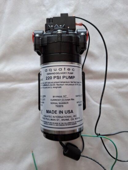 Aquatec pump 220psi with a pressure switch